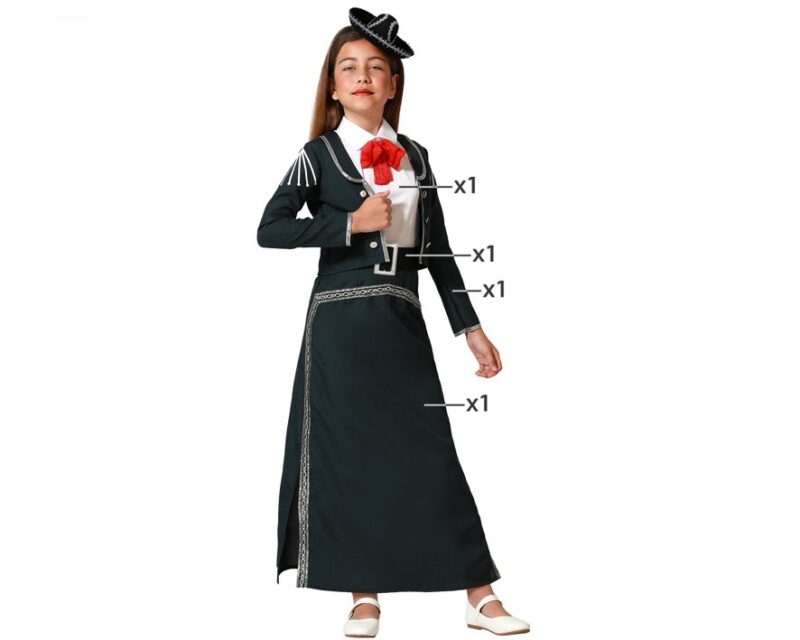 disfraz de mariachi para niña 800x640 - DISFRAZ DE MARIACHI MEJICANA PARA NIÑA