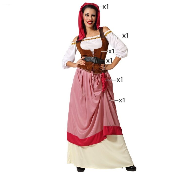disfraz de mesonera medieval para mujer 800x709 - DISFRAZ DE MESONERA MEDIEVAL MUJER