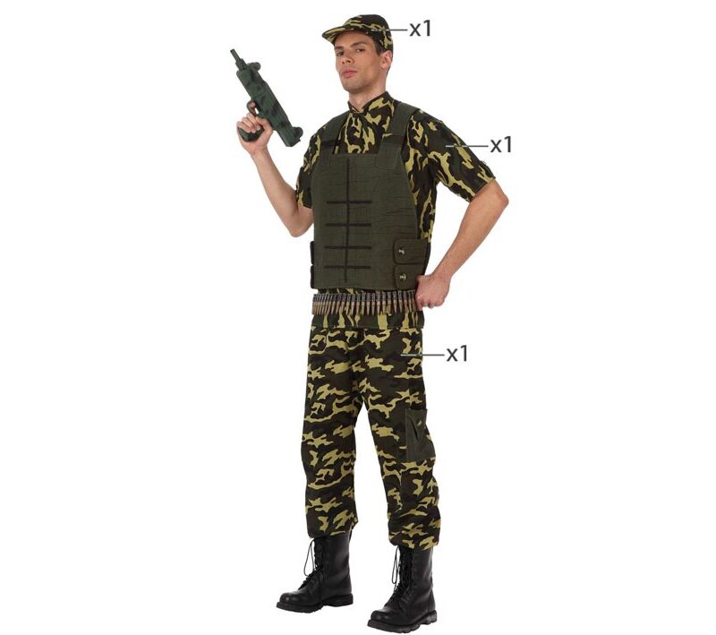 disfraz de militar camuflaje hombre 800x709 - DISFRAZ DE MILITAR CAMUFAJE PARA HOMBRE