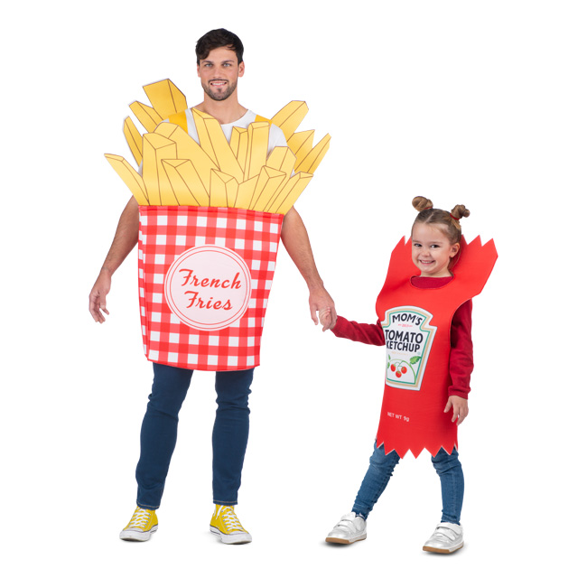 disfraz de patatas fritas y ketchup - DISFRAZ DE PATATAS FRITAS Y KETCHUP