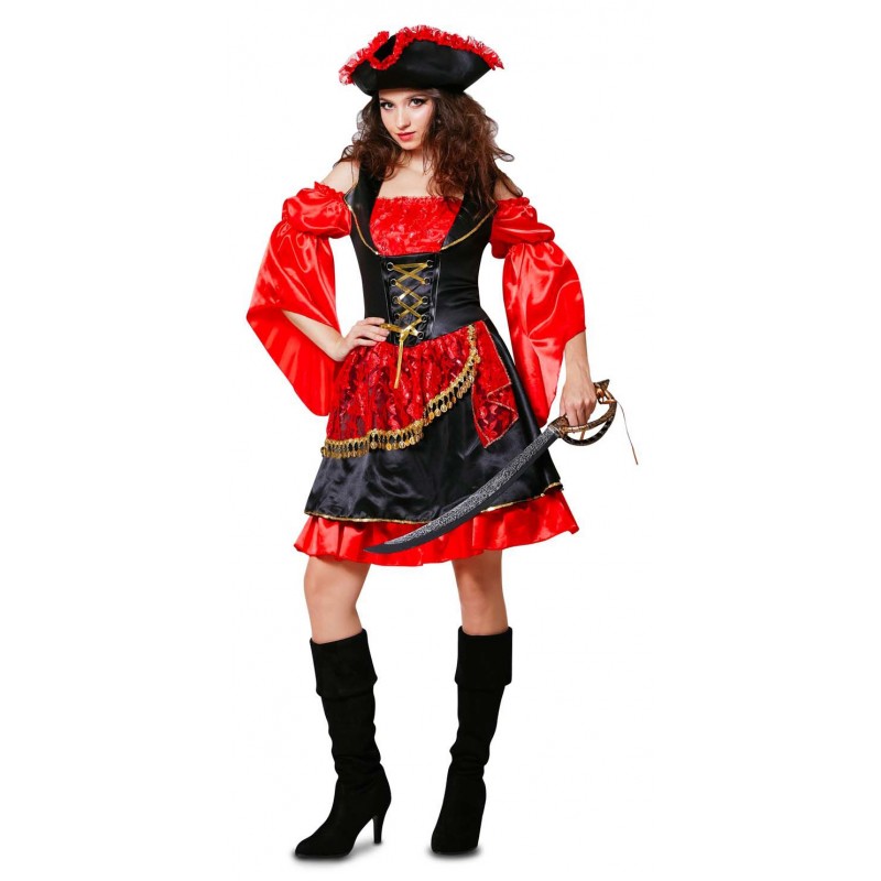 disfraz de pirata roja para mujer - DISFRAZ DE PIRATA ROJA PARA MUJER
