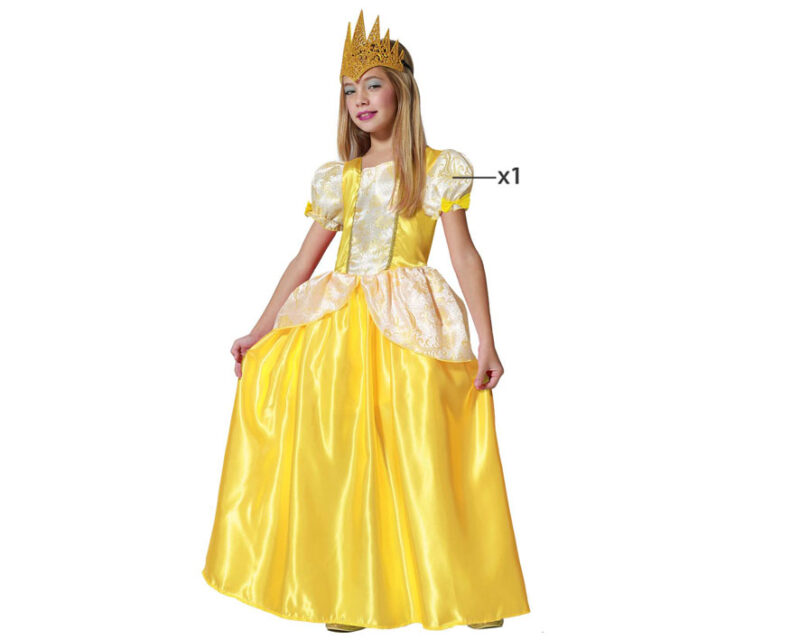 disfraz de princesa dorado para niña 800x640 - DISFRAZ DE PRINCESA DORADO PARA NIÑA