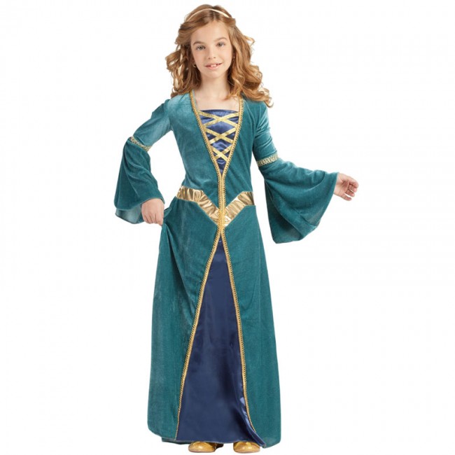 disfraz de princesa medieval verde para nina - DISFRAZ DE PRINCESA MEDIEVAL VERDE PARA NIÑA