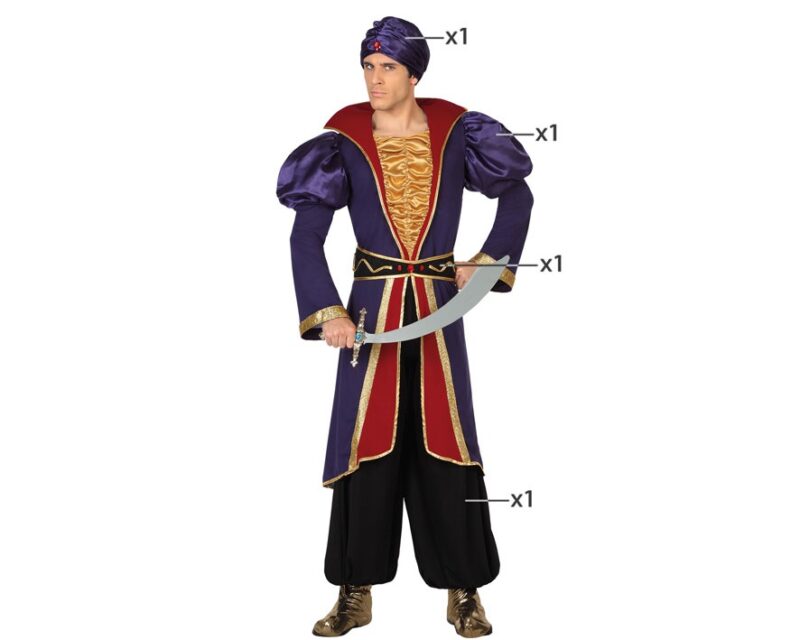 disfraz de príncipe árabe hombre 800x640 - DISFRAZ DE PRÍNCIPE ÁRABE PARA HOMBRE