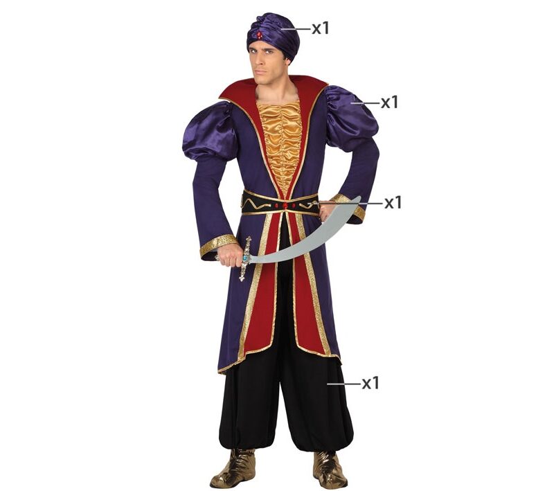 disfraz de príncipe árabe hombre 800x709 - DISFRAZ DE PRÍNCIPE ÁRABE PARA HOMBRE