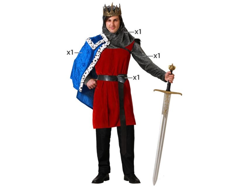 DISFRAZ DE REY MEDIEVAL PARA HOMBRE