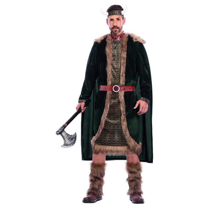 Disfraz De Vikingo Con Chal De Piel Sintética - Incluye Cinturón, Muñequeras Y Bolsa, Talla única Unisex