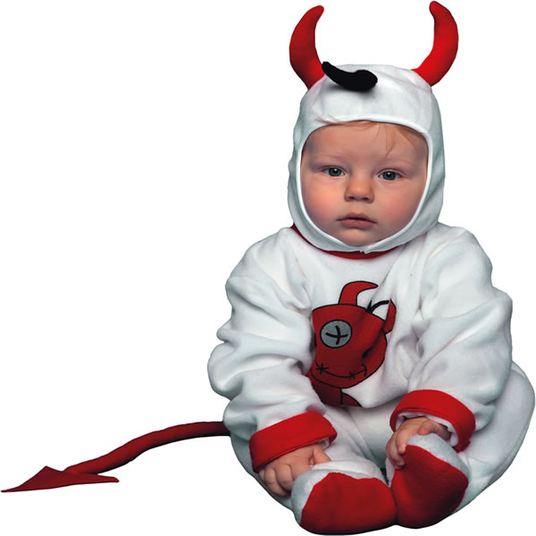 disfraz diablo blanco bebé - DISFRAZ DE DIABLILLO BLANCO BEBÉ