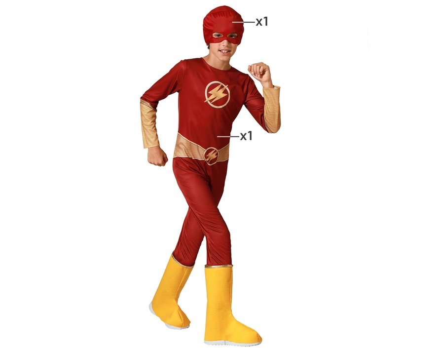 Disfraz Infantil De The Flash De DC Comics, Talla 3-4 Años, Con Músculos Acolchados, Incluye Mono, Máscara Y Cubrebotas, Ideal Para Carnaval Y Fiestas Temáticas, Licencia Oficial