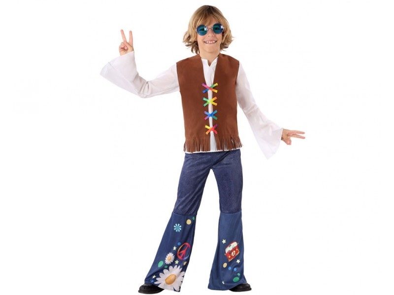 disfraz hippie niño 1 800x600 - DISFRAZ DE HIPPIE FLORES NIÑO