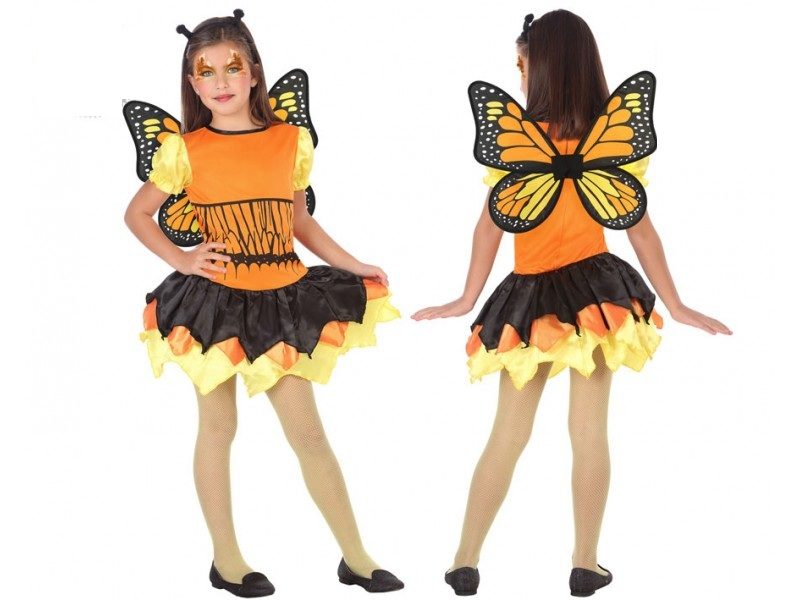 disfraz mariposa amarillo niña 800x600 - DISFRAZ DE MARIPOSA NARANJA NIÑA