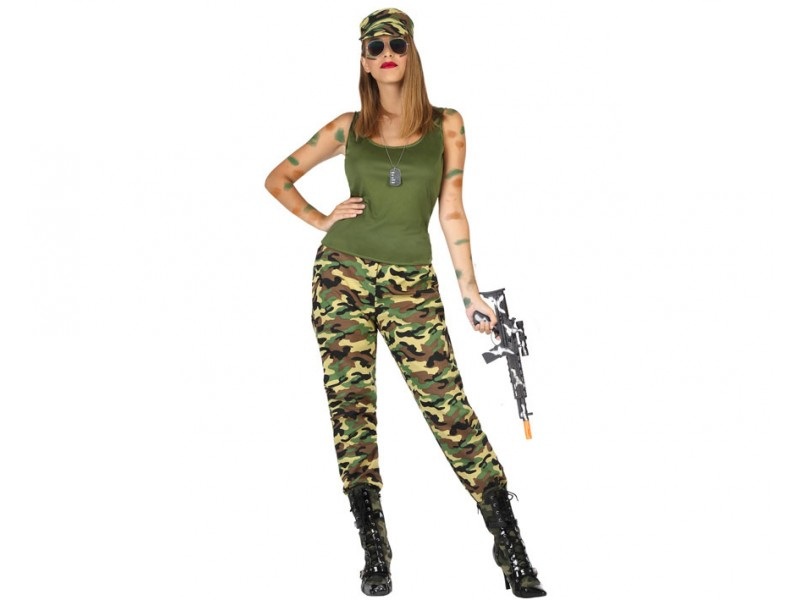 Comprar DISFRAZ DE MILITAR CAMUFLAJE MUJER - Tienda de online