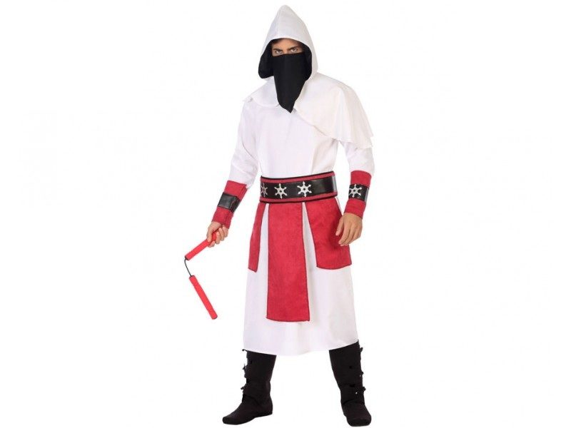 disfraz ninja blanco hombre 800x600 - DISFRAZ DE NINJA BLANCO HOMBRE