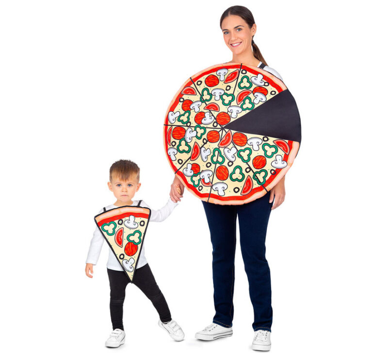 disfraz pack pizza party para bebé y adulto 800x727 - DISFRAZ PACK PIZZA PARTY BEBÉ Y ADULTO