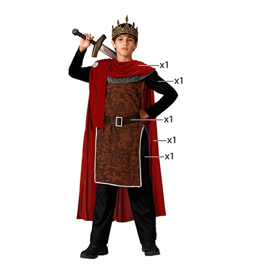 disfraz rey medieval rojo para niño - DISFRAZ DE REY MEDIEVAL NIÑO