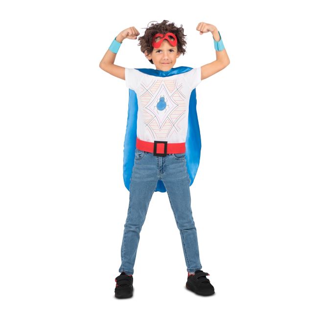 disfraz set de superhéroe azul niño - DISFRAZ SET SUPERHÉROE AZUL NIÑO