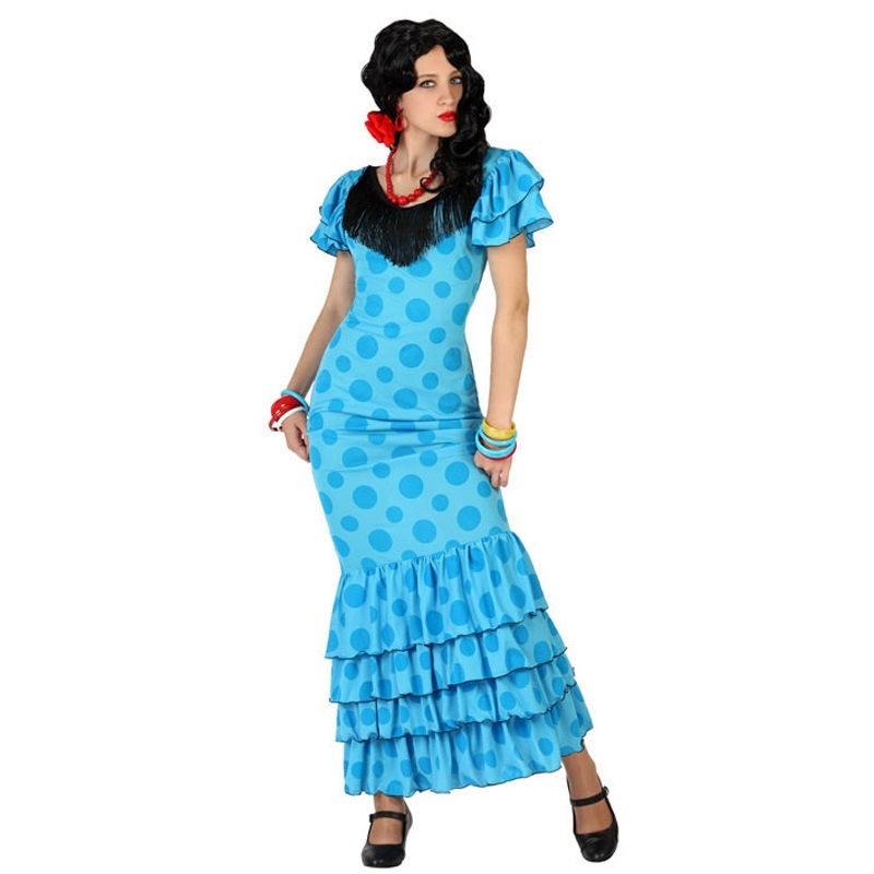 disfraz sevillana azul mujer 800x800 - DISFRAZ DE SEVILLANA  AZUL MUJER