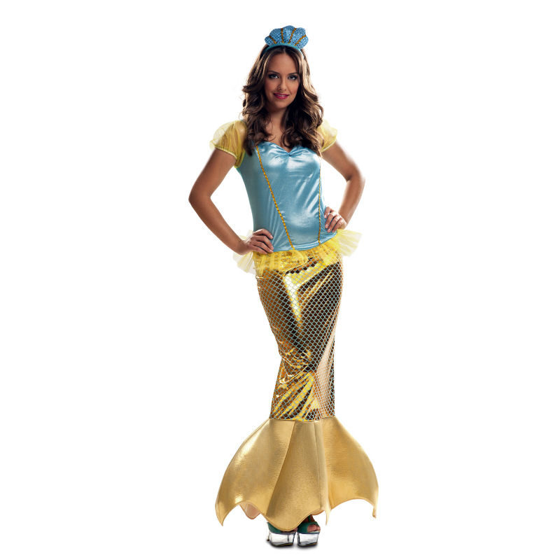DISFRAZ DE SIRENA DORADA MUJER