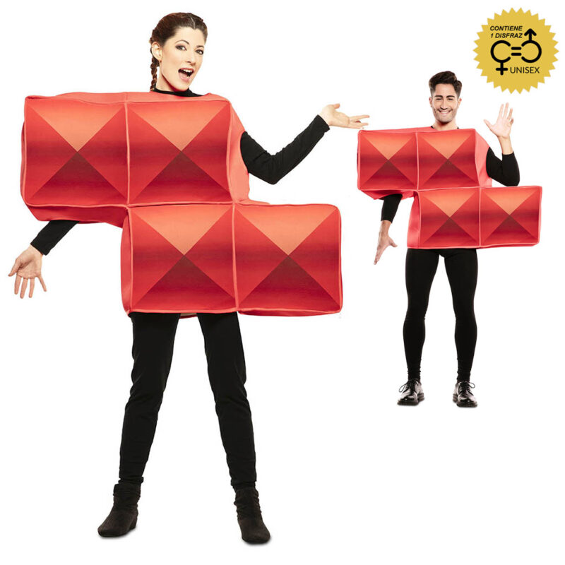 disfraz tetris rojo unisex 800x800 - DISFRAZ DE TETRIS ROJO UNISEX ADULTO
