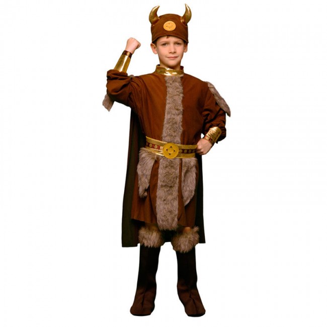 disfraz vikingo marrón niño - DISFRAZ DE VIKINGO MARRÓN NIÑO